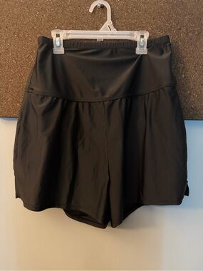Black Women's Swim Shorts with High Waist